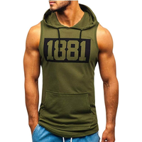 Chaleco sin mangas con capucha y logotipo personalizado para hombre, camisetas sin mangas para gimnasio, culturismo, correr, comprar
