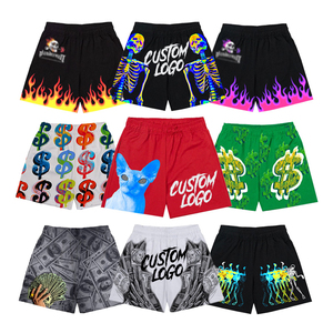 กางเกงขาสั้นวินเทจผู้ชายขายส่ง ผ้าวอร์สเตด โพลีเอสเตอร์ 100% พิมพ์ลายดิจิทัล สำหรับฤดูร้อน ว่ายน้ำ ออกกำลังกาย ยูนิเซ็กซ์ รับสกรีนโลโก้ - Product Image 1