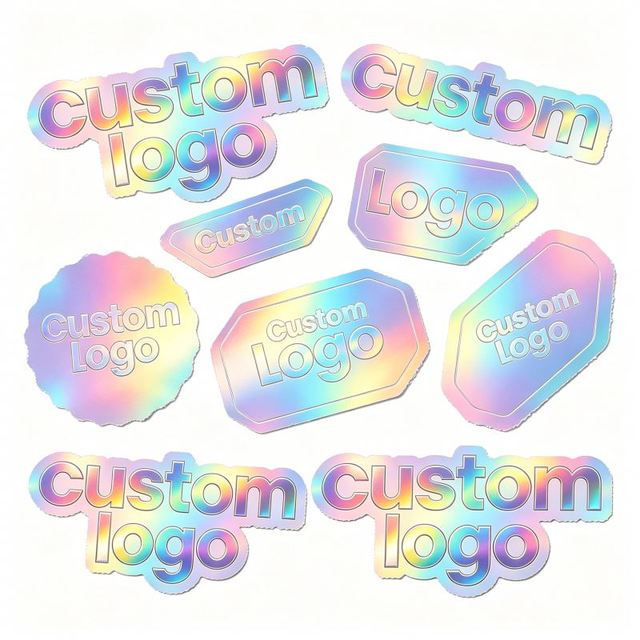 Professional Wholesale Shiny Laser Printing 3D Effect Rainbow Label for Packaging Custom Printed Holographic Sticker Sheet