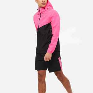 Ensemble deux pièces avec logo réfléchissant personnalisé Ensemble survêtement respirant en nylon de coupe décontractée avec coupe-vent et short pour l'été - Product Image 1