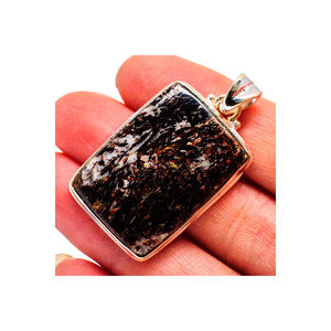 Astrophyllite 925 colgante de plata esterlina hecho a mano piedra preciosa plata sólida colgante minimalista princesa colgante de piedras preciosas naturales - Product Image 1