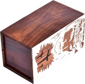 Rosewood Urn for Human Ashes - Cetlic cross And jesus Face Wooden <b>Box</b> - Personalized Cremation Urn for Ashes Handcrafted <b>Large</b> - Product Image 2