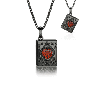 Jeulia Custom Gothic Heart Photo <b>Locket</b> Necklace with Gold Plated Zircon Birthstone - Product Image 1