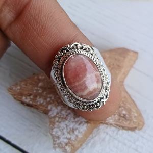 Pierre précieuse de rhodochrosite naturelle en vrac 925 bague de travail fin en argent Sterling fabricant de bijoux classiques cadeau en gros pour l'amour - Product Image 3