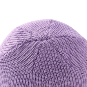 Unisex Solid Color Acrylic Knitted Beanie <b>Hat</b> Cuffed Winter <b>Cap</b> Casual Style Purple 56-58CM Breathable & Waterproof Ski Ready - Product Image 5