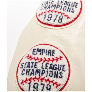 Derniers patchs brodés en chenille OEM Vestes universitaires Blouson universitaire à manches en cuir personnalisées Blouson de baseball Letterman Varsity pour hommes - Product Image 6