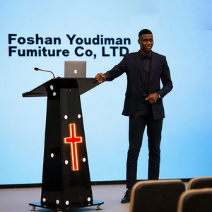 Bán hàng nóng trường bài giảng Bục Giảng Kính bục giảng hội nghị Bục Giảng Nhà thờ với đèn LED chéo triển lãm bài phát biểu bục - Product Image 2