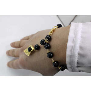 Pulsera de cuentas de porcelana y cerámica de arcilla ónix negro al por mayor - Product Image 4