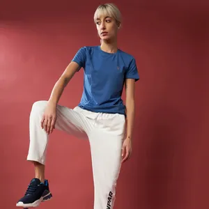 卸売女性TシャツブランクプレーンポリエステルニットTシャツカスタム印刷半袖OネックTシャツレディースS-XL