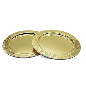 Plato para servir comida de Metal de calidad elegante para boda Diseño elegante Forma redonda Color plata Diseño de estrella Cargador Paladar - Product Image 3