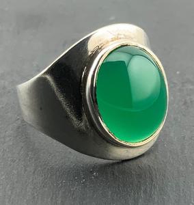 925 Sterling Silver Handmade Classic <b>Ring</b> Oval Cut Green Onyx Perfect Natural Gemstone <b>Crystal</b> Wedding Anniversary Gift for - Product Image 4