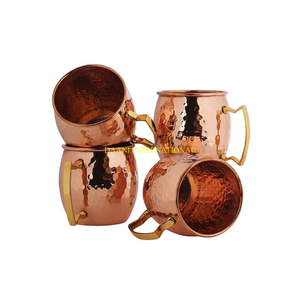 Tasse à mule de Moscou en cuivre pur avec poignée en laiton Verres artisanaux de qualité supérieure pour cocktails Mocktails Bar Cuisine et fêtes Tasses - Product Image 4