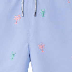 Shorts de Baño Estampados Azul Claro para Hombre, Secado Rápido, Traje de Baño Cómodo para Verano - Product Image 3