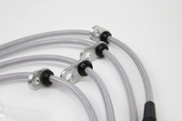 Tuyau de frein hydraulique tressé en acier inoxydable anti-corrosion, support de ligne de frein en métal avec joint banjo incurvé, rondelle en cuivre