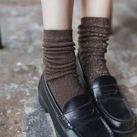 Chaussettes pour femmes personnalisées OEM de qualité supérieure, chaussettes en coton à paillettes, chaussettes en fil métallique, chaussettes à paillettes pour femmes