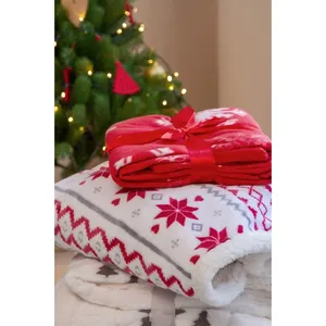 Coperta in pile corallo Hobborn RPET per Natale, gadget ecologici - Product Image 4
