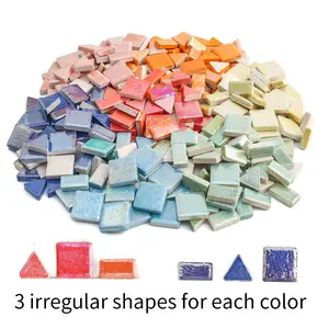 Various Shapes Iridescent Stained Glazed Irregular Loose Ceramic Diy Tiles Mosaic Craft