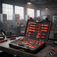 Juego de Destornilladores Aislados VDE de Acero Inoxidable, Operados a Mano, con Estuche Rígido OEM, para Mantenimiento Mecánico