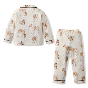 Custom Cute Soft Cotton Boys <b>Pyjama</b> Long Sleeves Cartoon Pattern Kids Sleepwear Suit 2 Piece Clothes Set for Children for Autumn - Product Image 4