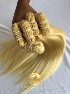 Máquina brasileña de un solo donante de alta calidad, trama doble, extensiones de cabello humano liso sedoso Rubio 613, longitud virgen cruda - Product Image 6