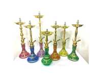 Chicha Miniature Arabe Traditionnelle Égyptienne Farida en Laiton Laqué de Luxe avec Tige en Cuivre de 65 cm – Offre Spéciale
