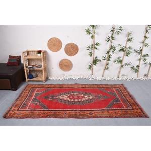 Tapis turc vintage 4,2x8 pieds, tapis d'intérieur, tapis oriental rouge - Product Image 2