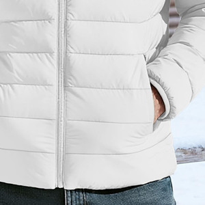 Veste matelassée à fermeture éclair en toile personnalisée en gros pour hommes, imperméable, respirante, écologique, vestes pour hommes d'hiver - Product Image 3