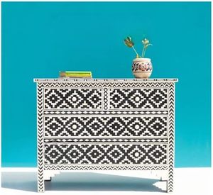 Meubles de luxe à faible coût pour salons modernes Table console incrustée d'os avec tiroirs Pièce de décoration unique et artistique - Product Image 5