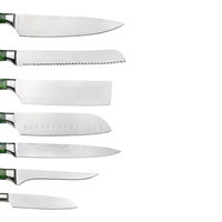 Meilleur prix 7 pièces en acier inoxydable Chef de cuisine ensemble de couteaux utilitaires ensemble de couteaux de cuisine faits à la main à bas prix