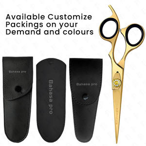 Bahasa Pro Emballage personnalisé Ciseaux professionnels de coiffure en or avec sac en PU par Bahasa Pro Vente en gros - Product Image 6