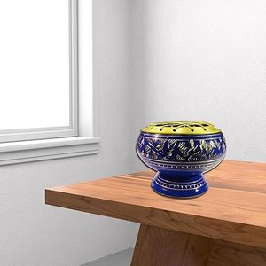 Quemador de incienso de metal de diseño clásico azul - Product Image 4