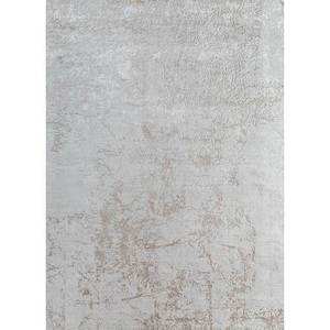 Alfombra Rectangular Kavi Gris y Negra, Tejida a Mano con Lana y Seda de Bambú, Diseño Teoría del Caos, Estilo Boho, para Hogar y Pasillo - Esk-411 - Product Image 1