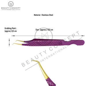 Juego de pinzas para extensión de pestañas de acero inoxidable con punta de fibra OEM y logotipo personalizado al por mayor de Beauty Concept International - Product Image 5