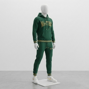 Conjunto Deportivo para Hombre, Sudadera con Capucha Verde Bosque, Pantalones Jogger Bordados, Ropa Deportiva, Ropa de Calle, Traje para Entrenamiento, Fitness y Actividades - Product Image 3