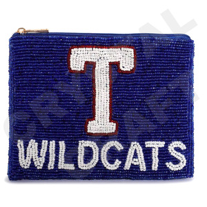 T WILDCATS Monedero con cuentas de semillas personalizado Monedero hermoso Monedero con características de accesorios de moda - Product Image 1