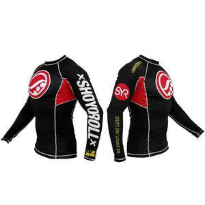เสื้อรัดกล้ามเนื้อ MMA Shoyoroll คุณภาพสูง แห้งเร็ว แขนยาว สีพื้น สำหรับฝึกซ้อมและแข่งขันยิวยิตสู - Product Image 6