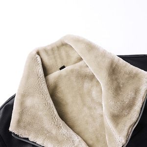 Chaqueta de cuero polar para hombre, abrigo de motocicleta de cuero Pu con cuello de solapa, prendas de vestir gruesas de gran tamaño para invierno, chaqueta para hombre - Product Image 2