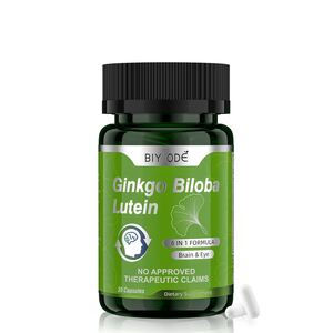 Capsules de <span class=keywords><strong>Ginkgo</strong></span> <span class=keywords><strong>Biloba</strong></span> et Lutéine à Marque Blanche OEM – Mélange Herbal 6-en-1 pour le Soutien Cérébral et Visuel – Complément Alimentaire Végétalien - Product Image 1