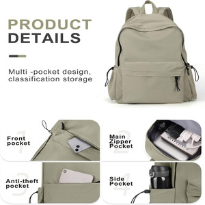<b>Large</b>-<b>Capacity</b> Waterproof Oxford Laptop <b>Backpack</b> With Polyester Lining Zipper Closure For Outdoor school bags - Product Image 3