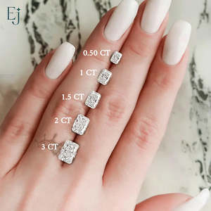 Anillo SHREYA DIAM con Diamante Cultivado en Laboratorio, Corte Radiante, Platino, Media Engaste, Certificado IGI, Elegante para Bodas y Uso Diario - Product Image 6