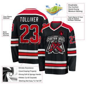 Nuevo mejor diseño de impresión por sublimación, camisetas de hockey sobre hielo, la mejor calidad, secado rápido, transpirable, uniformes de hockey sobre hielo para jóvenes, OEM - Product Image 3