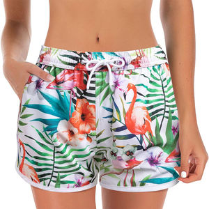Pantalones cortos atléticos de cintura alta para mujer, pantalones cortos de entrenamiento físico de secado rápido, pantalones cortos de Yoga de talla grande con logotipo, pantalones cortos para correr en la playa con bolsillo frontal - Product Image 4
