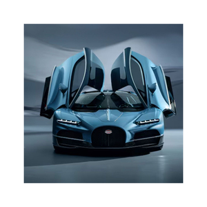 Bugatti Veyron เครื่องยนต์เทอร์โบ1,200แรงม้าให้การขับขี่แบบจำกัดขนาดของยาง R20พวงมาลัยซ้ายภายในมืด