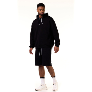 Custom Sweat Unisex Plain 100% Cotton thermal hoodie <b>shorts</b> set pullover hoodie Set Oversized Embroidery Set <b>for</b> <b>men</b> - Product Image 2