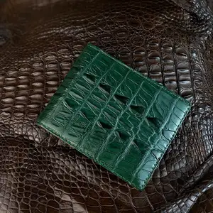 Wholesale 2023 Trending Design Top Rated Back Crocodile Leather Genuine Leather Size 9*11.5cm Men Wallet Elegant Leather Wallets