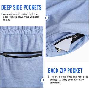 กางเกงขาสั้นผู้ชายผ้าเฟรนช์เทอร์รี่คุณภาพดี หนักแน่น 100% ผ้าฝ้าย แห้งเร็ว สไตล์ลำลอง ลายเรียบ สำหรับฤดูร้อน เหมาะกับการสวมใส่แบบสตรีทแวร์ - Product Image 4