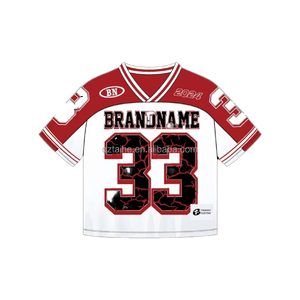 High Street Fashion Custom Oversize Mesh Plus Size American Football & Soccer Jersey Set Transpirable Impreso al por mayor - Product Image 1