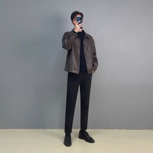 OEM High Street invierno chaqueta de bombardero de cuero genuino logotipo bordado lona transpirable con capucha cuello acanalado patrón de luz fresco - Product Image 5