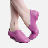 Sepatu Balet Wanita Kulit Paten Berkualitas Tinggi Sepatu Dansa Jazz Profesional Lembut Warna Pink Terlaris Bulu Kulit Domba