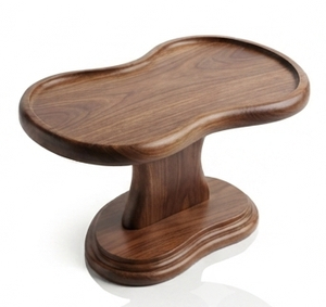 Walnut 2 Tier Eco-Friendly Cake Stand Wooden Holder Pedestal Display Rack Bakery <b>Party</b> Dessert <b>Table</b> Made China Handcrafted - Product Image 5